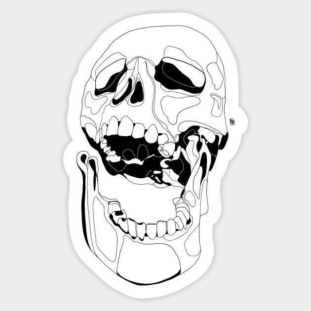 Black Skull - Unclench Your Jaw Sticker by annijyn